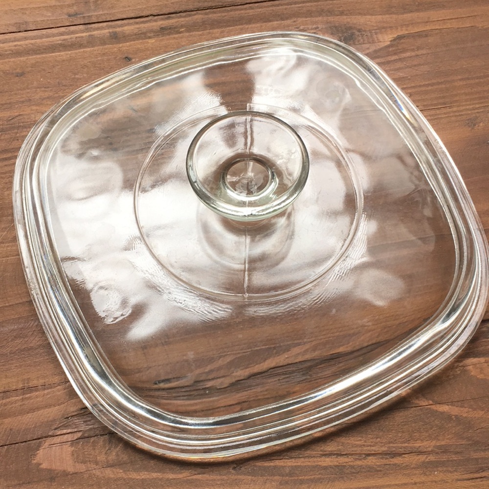 Pyrex Clear Glass Square Casserole Lid.  For 8 inch casserole.